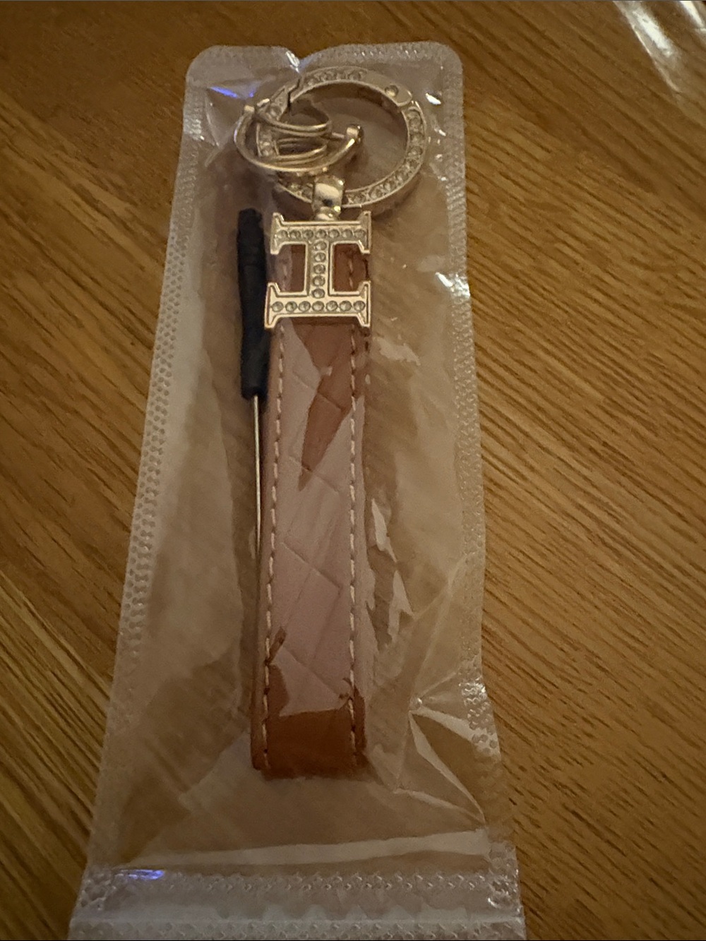 Brown Initial Keychain